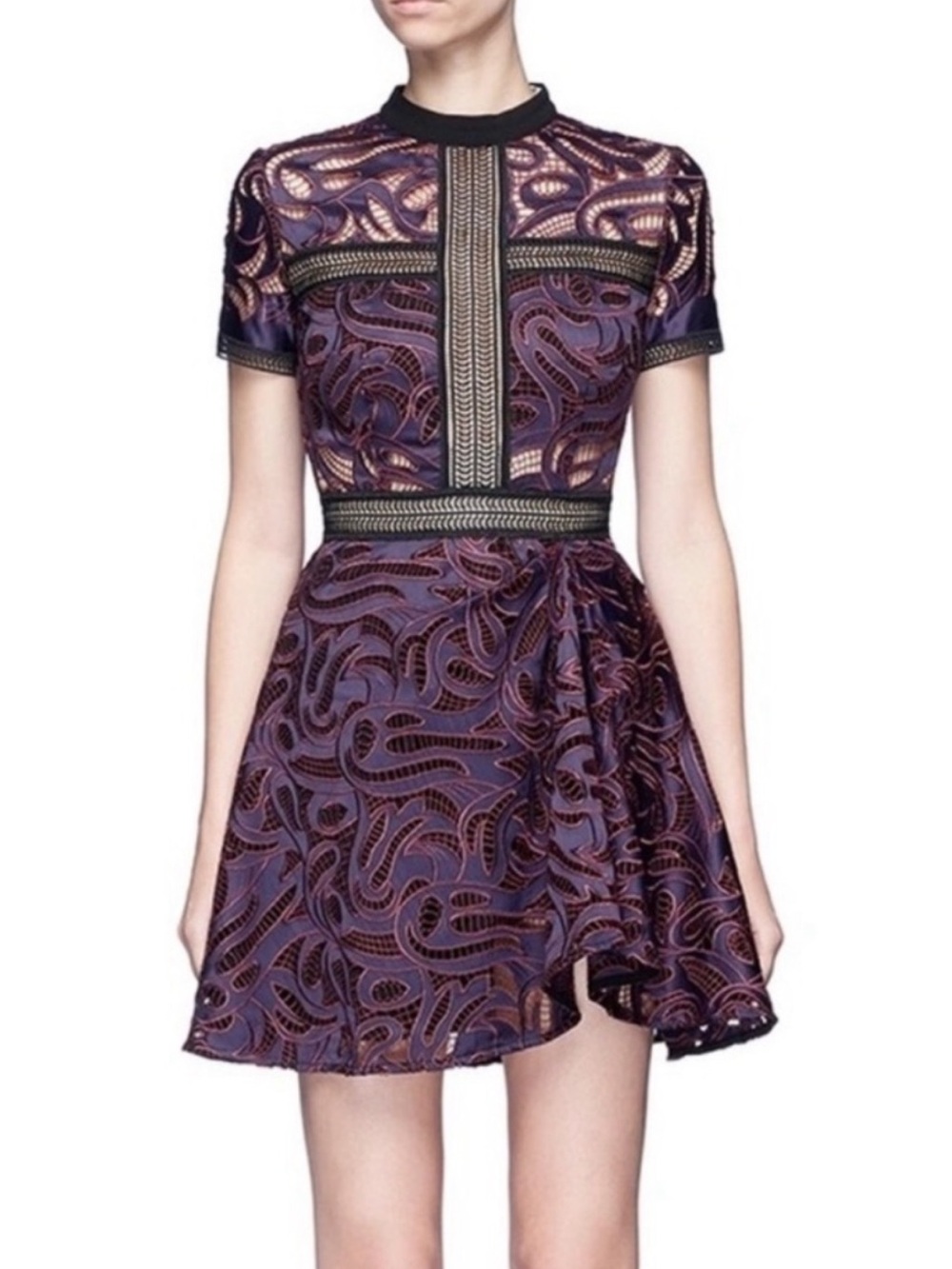 Self Portrait Eliza Cutwork Mini Dress Size 2